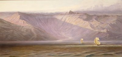 De enorme Akrokeraunian Walls, The Coast of Albania (olje på lerret) av Edward Lear