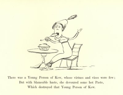 Det var en ung person fra Kew, hvis dyder og laster var få av Edward Lear
