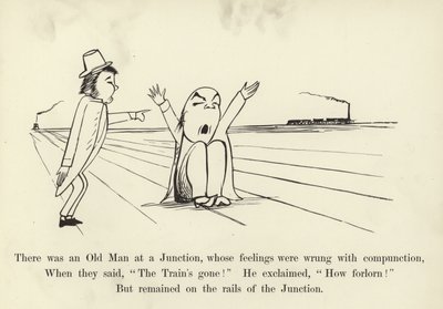 Det var en gammel mann ved et veikryss, hvis følelser var galt med hensyn av Edward Lear