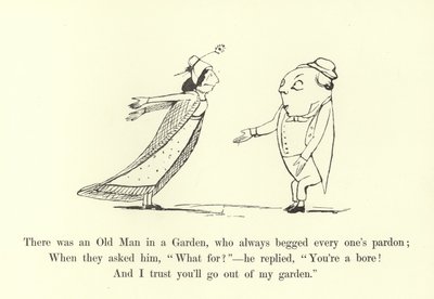 Det var en gammel mann i en hage, som alltid ba alle om unnskyldning av Edward Lear