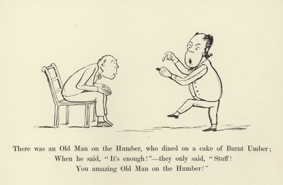 Det var en gammel mann på Humberen, som spiste middag på en kake av Burnt Umber av Edward Lear