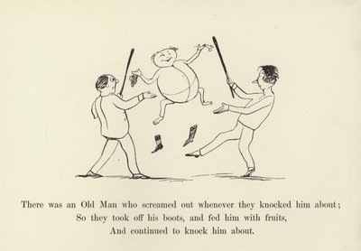 Det var en gammel mann som skrek ut hver gang de slo ham rundt av Edward Lear