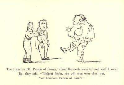 Det var en gammel person fra Barnes, hvis klær var dekket med Darns av Edward Lear