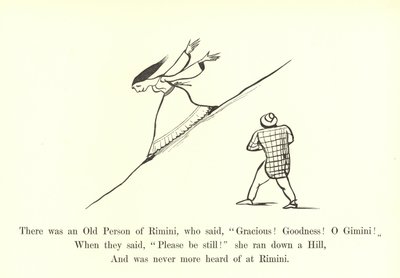 Det var en gammel person fra Rimini, som sa: Nådig! Godhet! AV Tvillingene! av Edward Lear