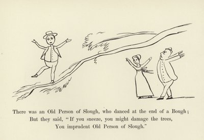 Det var en gammel person fra Slough, som danset på slutten av en gren av Edward Lear