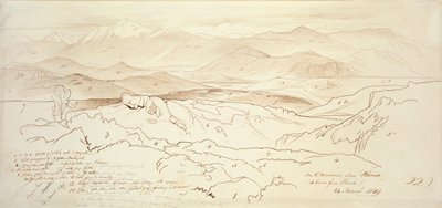 Utsikt fra fjellene over Phonia, 1849 av Edward Lear