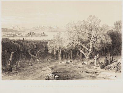 Utsikt fra landsbyen Ascension på Korfu av Edward Lear