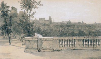 Utsikt i Roma og omegn: Roma fra Monte Pincio av Edward Lear