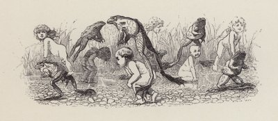 Illustrasjon for The Water-Babies av Charles Kingsley (gravering) av Edward Linley (after) Sambourne