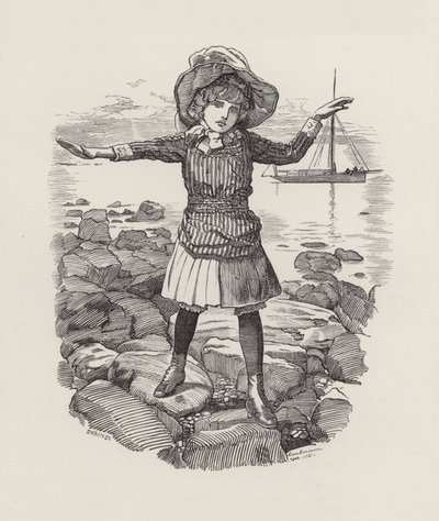 Illustrasjon for The Water-Babies av Charles Kingsley (gravering) av Edward Linley (after) Sambourne