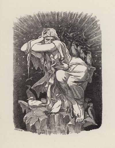 Illustrasjon for The Water-Babies av Charles Kingsley (gravering) av Edward Linley (after) Sambourne