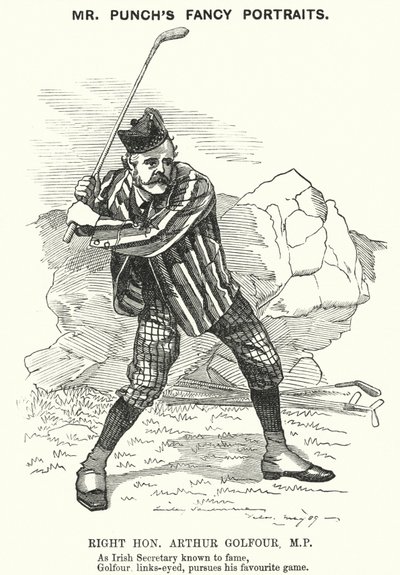Punch tegneserie: Arthur Balfour, britisk konservativ politiker og statsminister (gravering) av Edward Linley (after) Sambourne