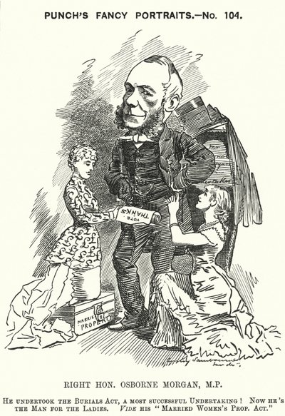Punch tegneserie: George Osborne Morgan, walisisk advokat og liberal politiker (gravering) av Edward Linley (after) Sambourne