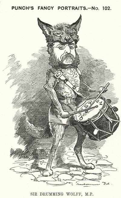 Punch tegneserie: Henry Drummond Wolff, engelsk konservativ politiker (gravering) av Edward Linley (after) Sambourne