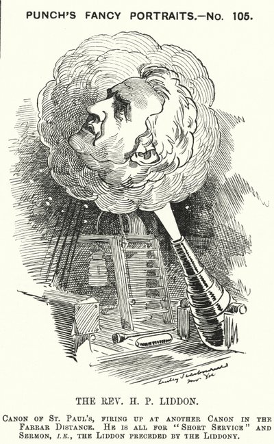 Punch tegneserie: Henry Liddon, engelsk teolog (gravering) av Edward Linley (after) Sambourne