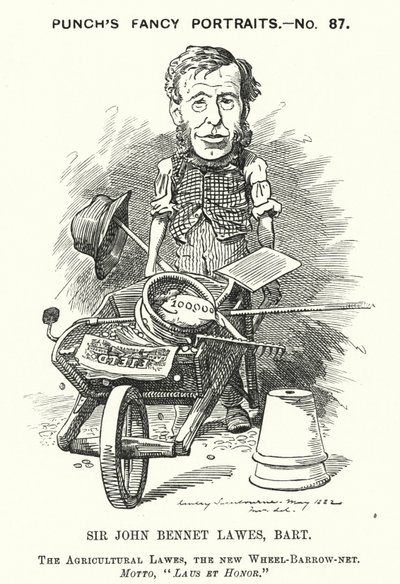 Punch tegneserie: John Bennet Lawes, engelsk gründer og landbruksforsker (gravering) av Edward Linley (after) Sambourne