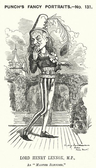 Punch tegneserie: Lord Henry Lennox, engelsk konservativ politiker (gravering) av Edward Linley (after) Sambourne