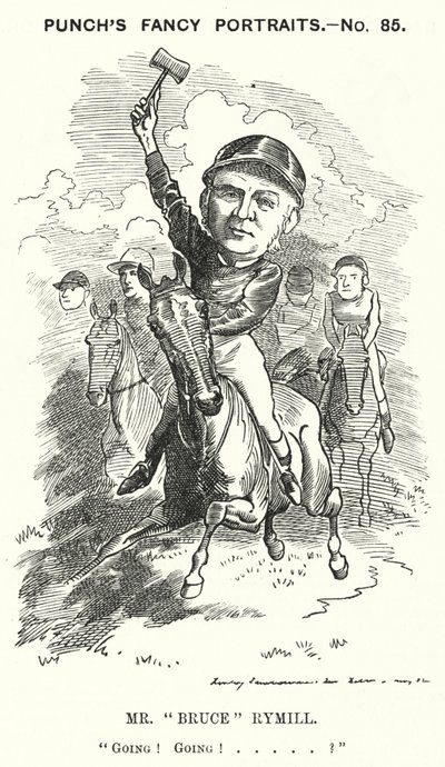 Punch tegneserie: Mr "Bruce" Rymill (gravering) av Edward Linley (after) Sambourne
