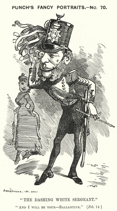 Punch tegneserie: William Ballantine, engelsk Serjeant-at-Law (gravering) av Edward Linley (after) Sambourne
