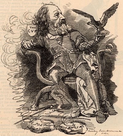 Tegneserie av Alfred Tennyson (1809-1893) engelsk poet av Edward Linley Sambourne