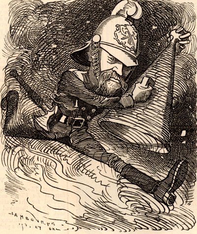 Eyre Massey Shaw (1830-1908) av Edward Linley Sambourne