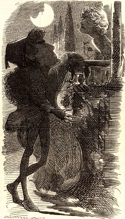Henry Irving i balkongscenen til "Romeo og Julie" av Edward Linley Sambourne
