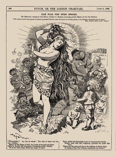 Vår bønn om åpne rom. Punch, juni 1883, 1883. av Edward Linley Sambourne