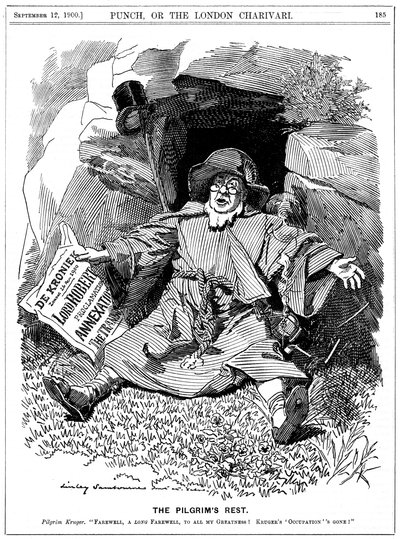 The Pilgrims Rest, karikatur av Paul Kruger, sørafrikansk politiker, 1900 av Edward Linley Sambourne
