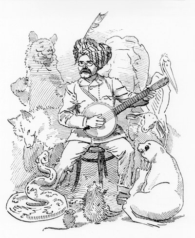 illustrasjon for Sambourne tegneserie fra Punch, Rudyard Kipling (tegning) av Edward Linley Sambourne