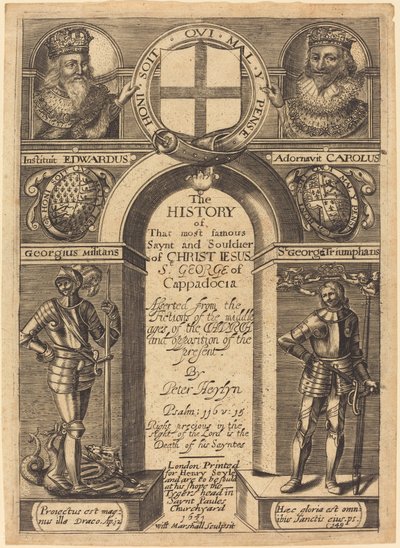 Frontispice til Peter Heylyns "The History of St. George of Cappadocia" av Edward Marshall