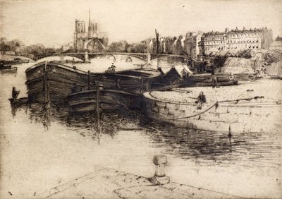 Utsikt over Notre Dame fra Seinen (radering) av Edward Millington Synge