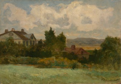 Unavngitte hus og trær, 1898. av Edward Mitchell Bannister