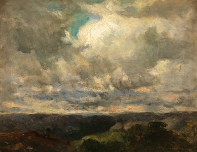 Uten tittel landskap, overskyet himmel. av Edward Mitchell Bannister