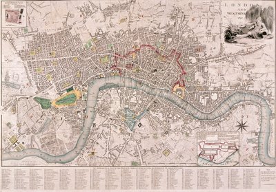 Kart over London, 1797 av Edward Mogg