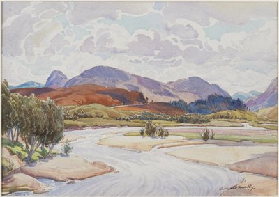 On the Spey, ca. 1935 (Akvarell) av Edward Mossforth Neatby