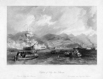 Fangst av Ting-hai, Chusan, Kina, 1841 1800-tallet. av Edward Paxman Brandard