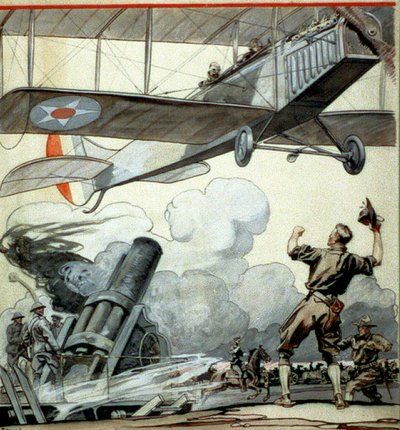 Fly, artilleripistol og soldater av Edward Penfield