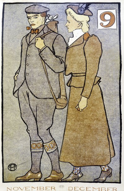 Golf Couple - i "" Golf Calendar"" av Edward Penfield av Edward Penfield