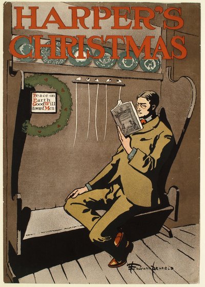 Mann i brun dress sittende på en benk, Christmas Harper