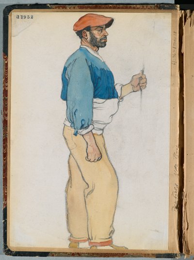 Skisse av en spansk mann, 1906 (wc og grafitt på papir) av Edward Penfield
