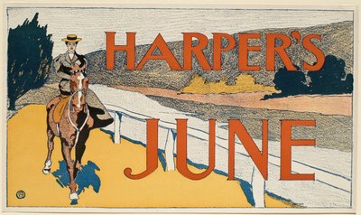 Kvinne til hest, June Harper av Edward Penfield