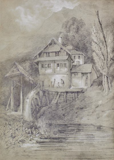 Landskap med vannmølle av Edward Pretty