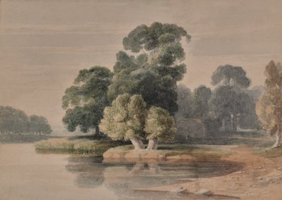 Landskap med elv eller innsjø av Edward Pretty