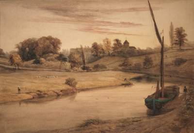 Nettlestead Church, Kent fra Bow Bridge av Edward Pretty
