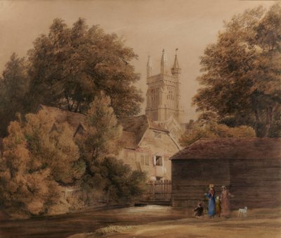 Utsikt nær Winchester (katedralen i bakgrunnen) av Edward Pretty