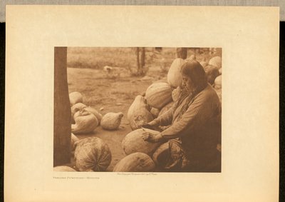Kürbisse schälen - Wichita av Edward S. Curtis