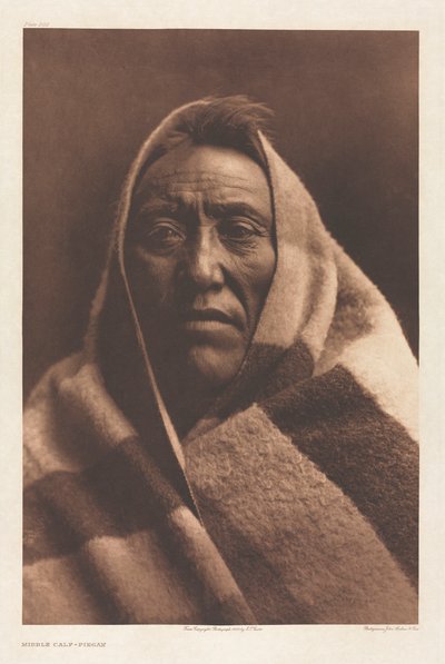 Portfolio VI, Plate 202: Midtkalv - Piegan av Edward S. Curtis