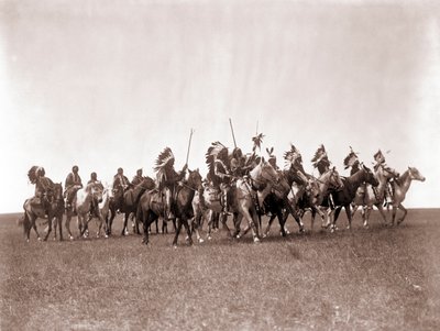 Brule Sioux War Party av Edward S. Curtis, ca. 1907 (tonet sølvtrykk) av Edward Sheriff Curtis
