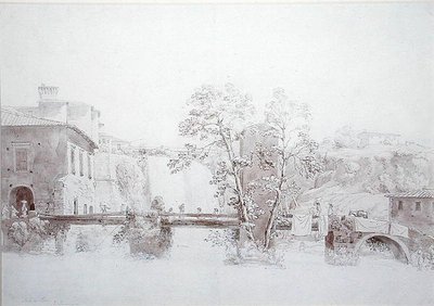 Isola di Sora (penn og blekk og vask på papir) av Edward Swinburne