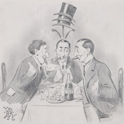 A Celebrated Luncheon a Trois (The Three Isaacs) 1900 av Edward Tennyson Reed